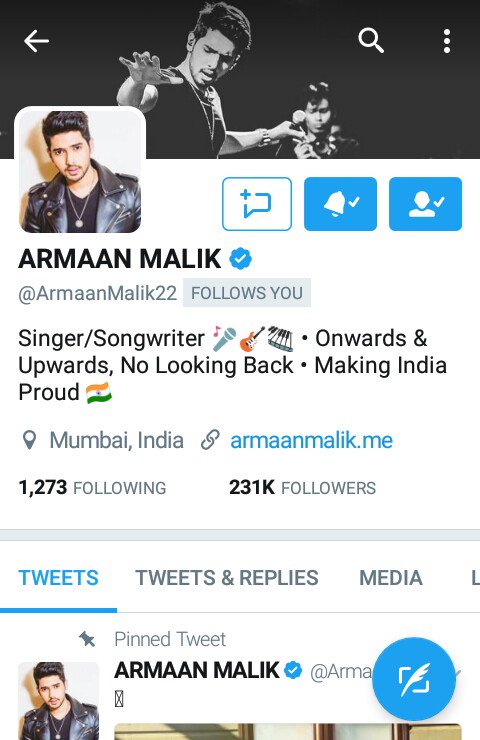_armaanian_22's tweet photo. Omg Bestest Feeling In The World Yayy @ArmaanMalik22 Tysm Love You Armaan 😍😘❤ Finally @ArmaanMalik22 follows me on twitter yayy❤😍😘 https://t.co/nkURQFbWy8