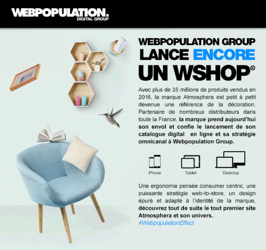 WEBPOPULATION's tweet photo. Atmosphera, référence de la décoration, nous confie le lancement de son catalogue digital et sa stratégie omnicanal.
https://t.co/PaRzI0oocF https://t.co/q5oGtbaa7R