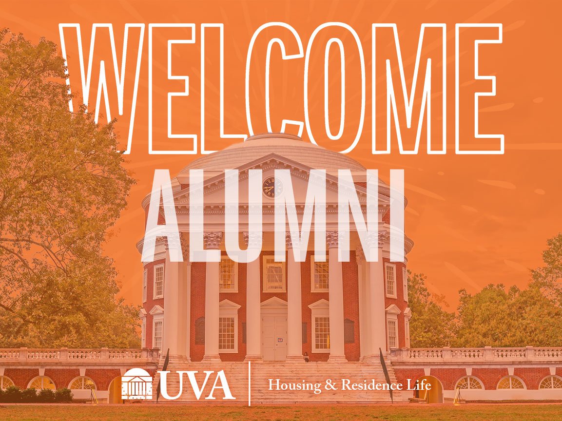 uvahousing's tweet photo. A warm welcome to #UVA57, #UVA62, #UVA67, #UVA72, #UVA77, #UVA82, and the #TJSociety, back on Grounds for Reunions-have a wonderful weekend! https://t.co/K7I4mF3Y8B