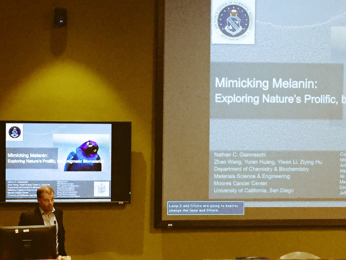 beth_elacqua's tweet photo. #EmergentMacro Day 2: great start by Nate Gianneschi @cunyasrc 
#chemistry #melanin #polydopamine https://t.co/f6rY1ruC8v
