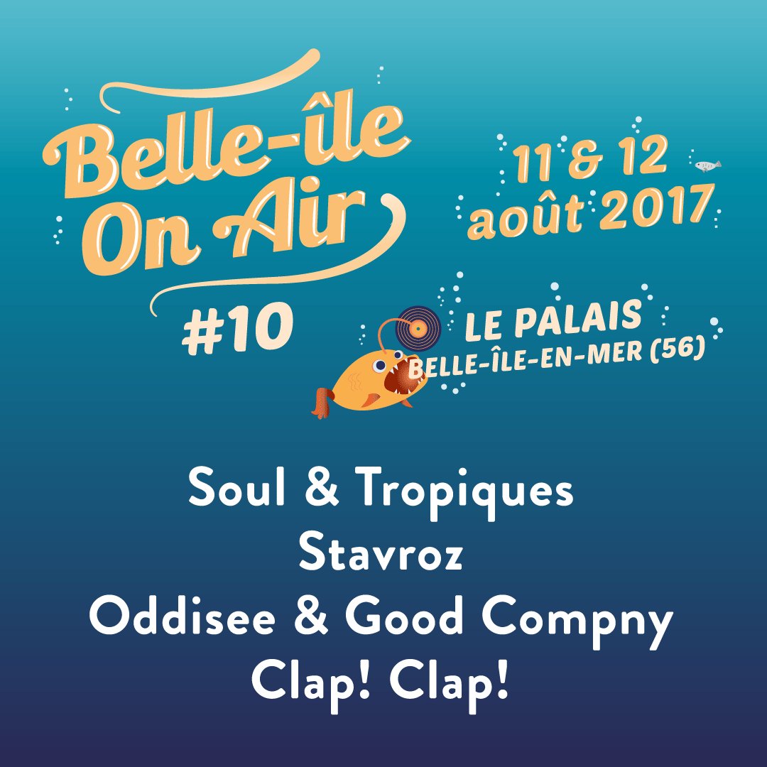 BELLEILEONAIR's tweet photo. Les voici les derniers noms de la programmation 2017: @ODDISEE, @StavrozMusic, @Clap__clap et Soul &amp; Tropiques à @BELLEILEONAIR
#BIOA10 https://t.co/0Ok0Q4PxYP