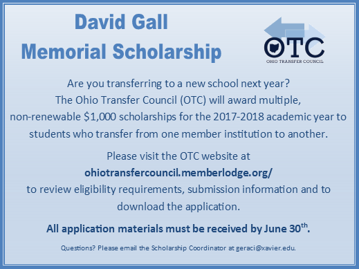 Remember to encourage your students to apply for the #transfer #scholarship by June 30! #OTC2017
