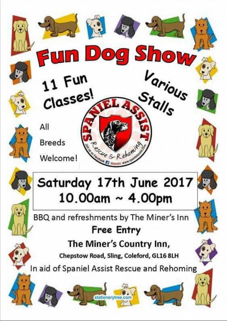 Spanielsrescue's tweet photo. We have a lovely dog show coming up. Why not come along and join in ❤️🐶 https://t.co/PjmyYxB78z
