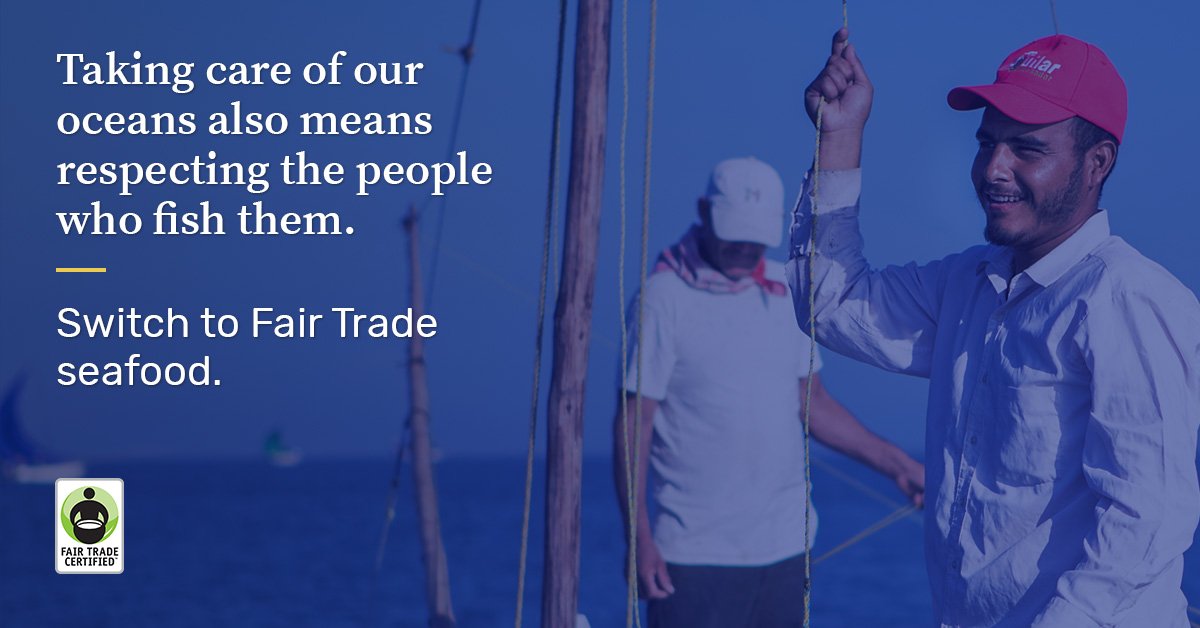 FTCampaigns's tweet photo. .@FairTradeUSA calls on shoppers to choose #FairTrade seafood this #WorldOceansDay https://t.co/JlrdJqbqSv #SeafoodSwitch https://t.co/qgFy6hUXCC