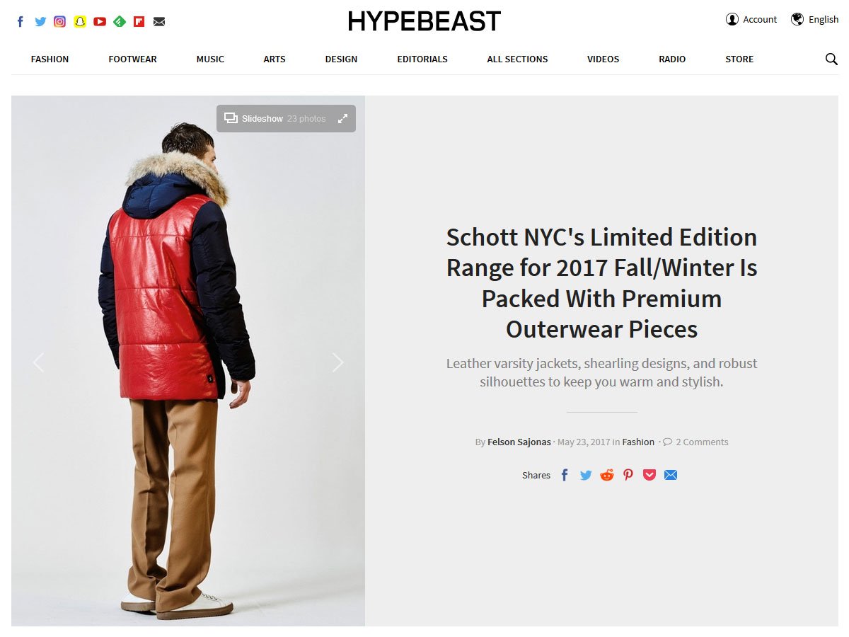 La collection LIMITED EDITION de <a href="/SCHOTT_Europe/">Schott NYC EUROPE 🇪🇺</a> est en review sur <a href="/HYPEBEAST/">HYPEBEAST</a>. Exclusivité Europe dispo en Septembre hypebeast.com/2017/5/schott-…
