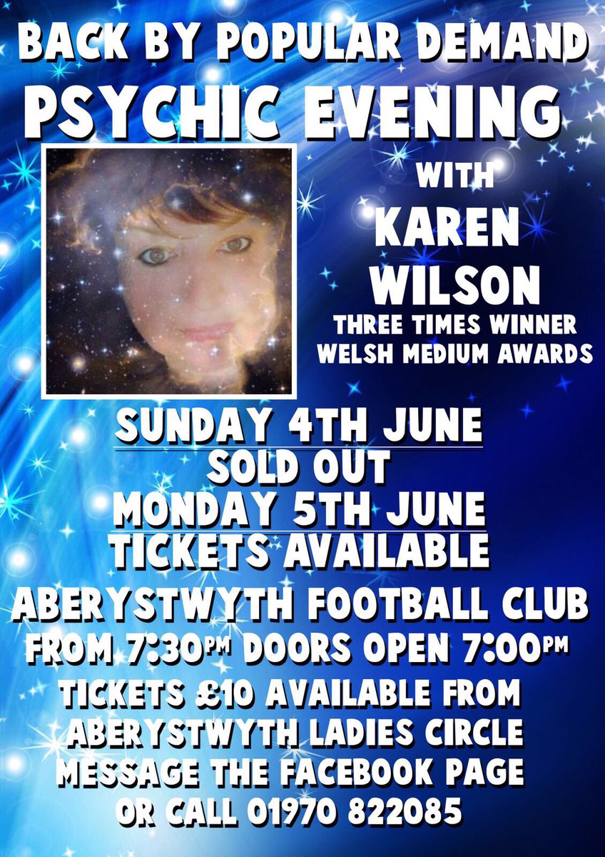 Don't forget our Psychic Night this Sunday and Monday.