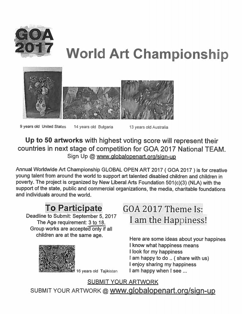 Enter global art contest!  ages 3-18, theme is happiness Due 9/5
<a href="/JTPSMeka/">Principal Meka</a> <a href="/SwiftMiddle/">Swift Middle School</a> @PJones2001 @WatertownSuper