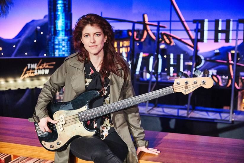unpackedmedia's tweet photo. Tel Aviv native Hagar Ben-Ari has what she calls "the best job on late-night TV"  -- working in @JKCorden band!   https://t.co/VJTel2NMxR https://t.co/vaxEzt4Ol3