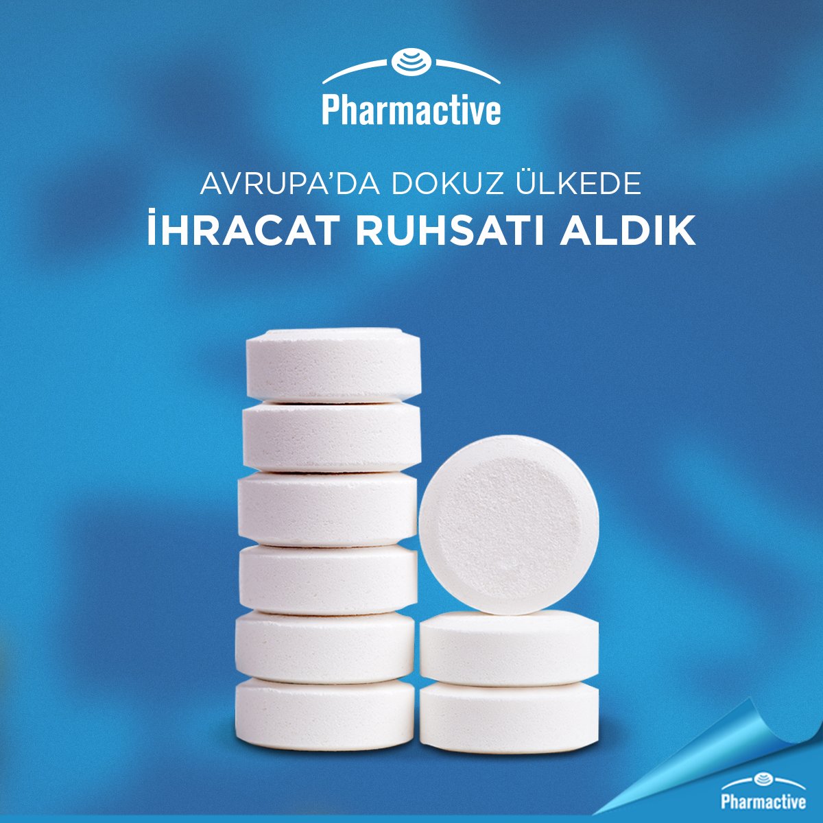 Avrupa GMP sertifikalı fabrikamızda üretilen Pharmactive markaları ürünlerimiz artık Avrupa pazarlarında da satılacak.