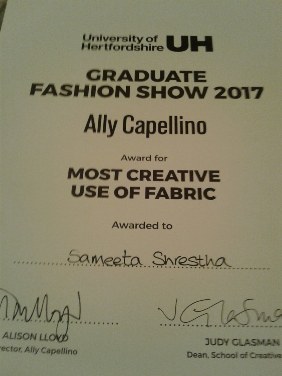 Padma_Shrestha's tweet photo. @loveenatandon The Ally Capellino Award for Most Creative Use of Fabric was presented to Sameeta Shrestha in London:Please send Email to me? https://t.co/v46YS59nkM