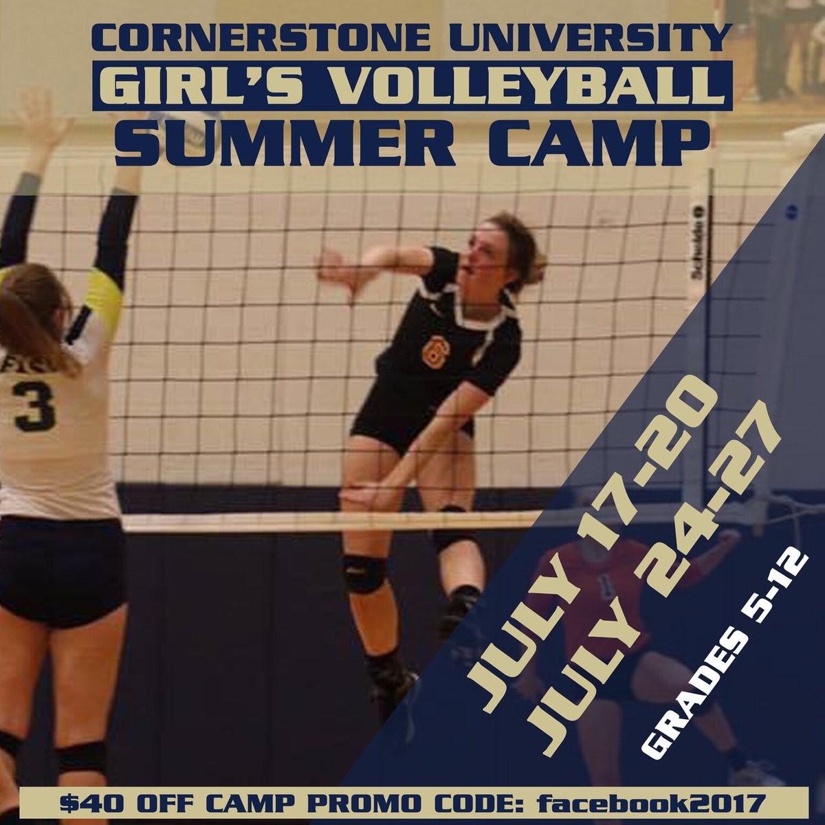 emery_shepherd's tweet photo. Come to CU this summer for our Cornerstone Volleyball Camp!🏐
$40 OFF camp PROMO CODE: facebook2017

SIGN-UP HERE> https://t.co/wLAlDQ4yIn https://t.co/fbqfeuyj8O