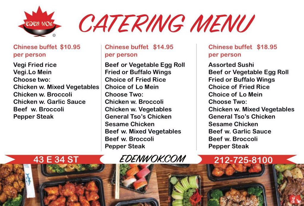 Edenwok on Twitter "Catering Menu for Eden Wok and Koshe Poke is Now