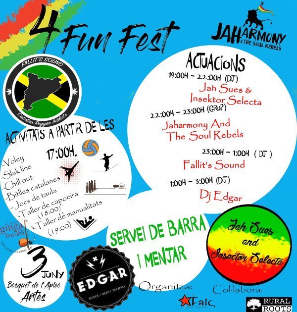 israelfalcom's tweet photo. Demà, malgrat la pluja, l'@ateneuartes organitza #4funfest. Reggae i bon ambient amb Jaharmony, Fallit's Sound i més actes. #feshotumateixa https://t.co/ngUk4TcOW2