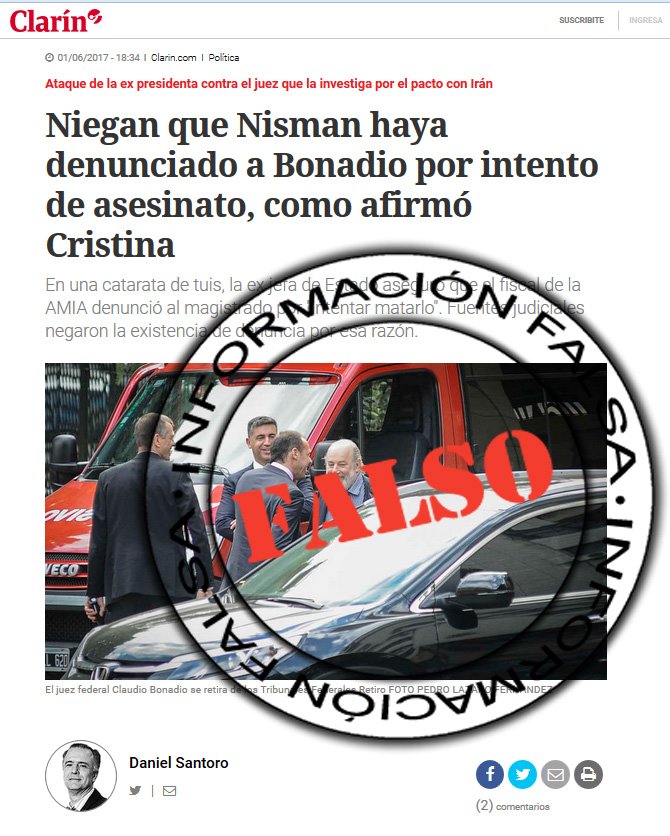 CFKArgentina's tweet image. Clarín lo desmintió, porque le encantan las noticias falsas... 
El expediente no miente, Clarín si.