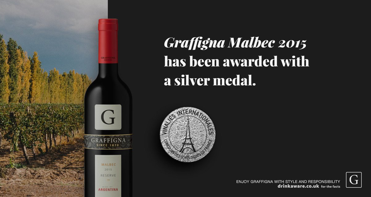GraffignaUK's tweet photo. Vinalies has awarded our Graffigna Malbec 2015 with a silver medal. We celebrate raising a glass of one of our finest wines! https://t.co/rP7T5jSYZq
