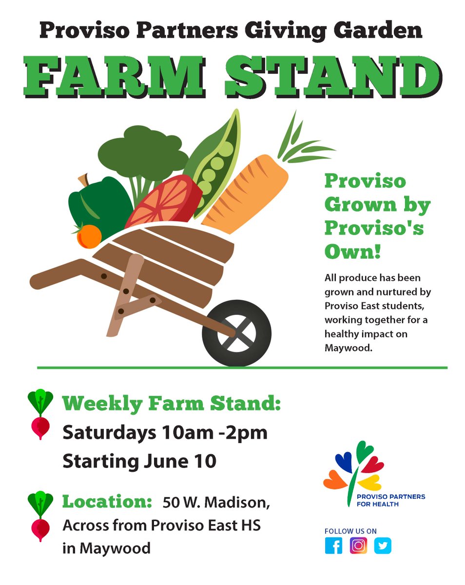 ProvisoPartners's tweet photo. All produce is grown and nurtured by Proviso East students, working together for a healthy impact on Maywood. PP4H Giving Garden Farm Stand. https://t.co/rjPDd0yi8G