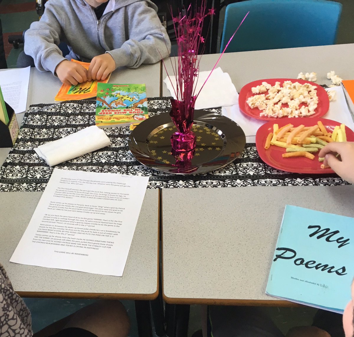 planningperks's tweet photo. We had a party 🎉 sharing our #writing. G4s shared narrative pieces and G3s shared their poems! #nbed #edchat #engchat https://t.co/FUmMFYfGAA