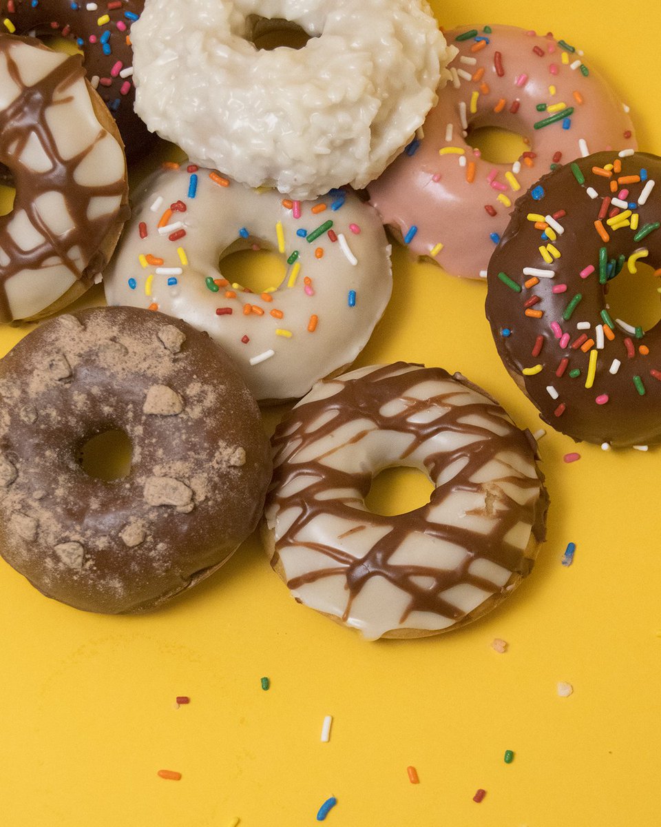reitdesign's tweet photo. It's #NationalDonutDay We shot these colorful baked goods by @SugarButtah for our #OtherHolidays promo (they tasted as good as they look) https://t.co/R0DWfP0Er4