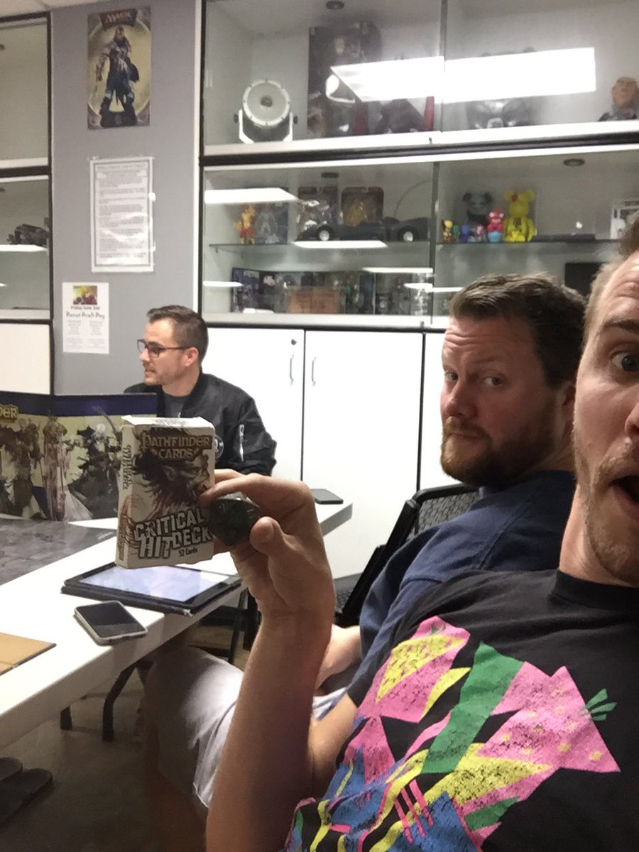 WriterStag's tweet photo. @glasscannonpod #GCP natty 20 to hit, natty 20 to confirm. Triple damage to end the sesh, and a little  cameo by @joeobriensbrain OH YEAH! https://t.co/QgB52XFtF9