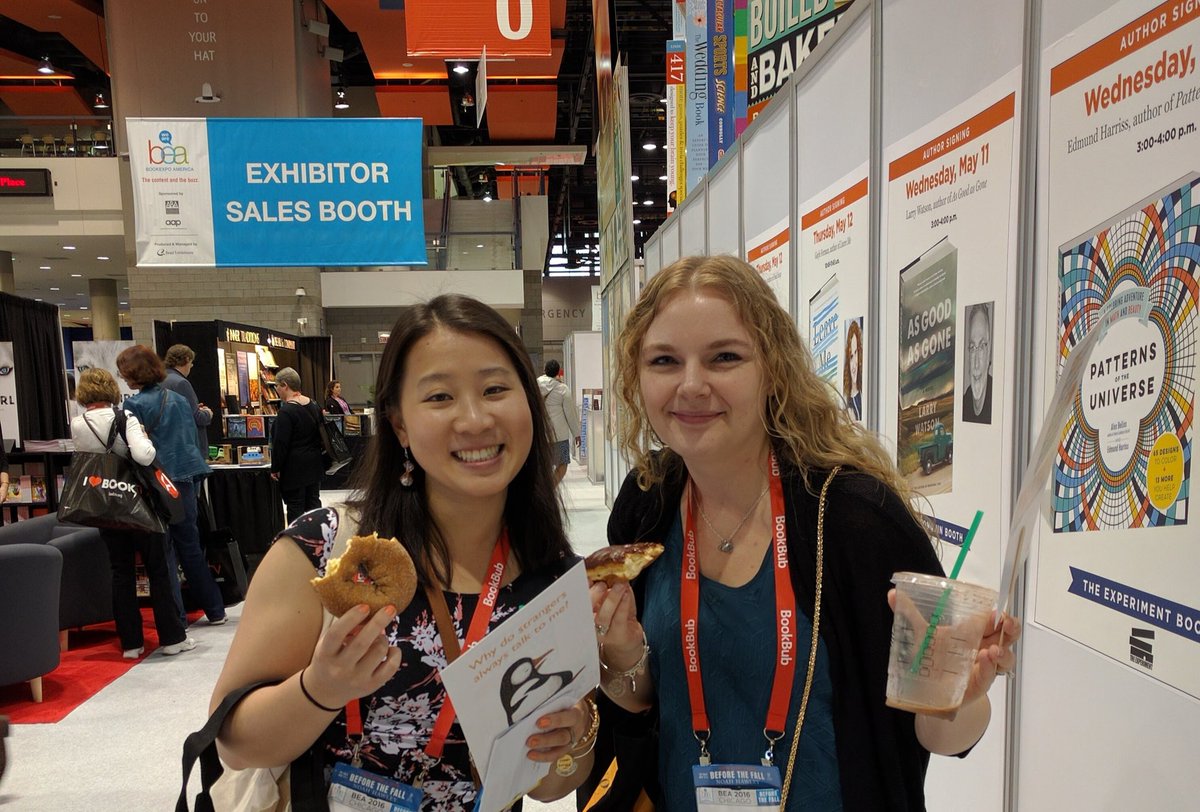 BookScents's tweet photo. So bc I am sad I am not at BEA this year and also bc happy national donut day, here's me and @unboundpages living our best lives at #BEA16 https://t.co/KfY2xsarnZ