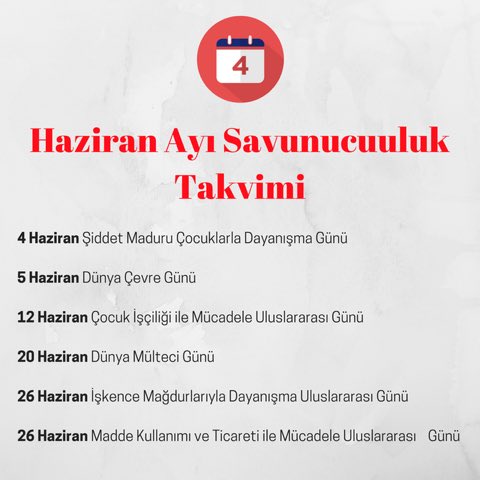 VACPrevention's tweet photo. Haziran ayı çocuğa karşı şiddet savunuculuk takvimimize bakın, sizi ilgilendiren bir konu vardır, o günler çocuklarla beraber ses olalım mı? https://t.co/CICgT0eju7