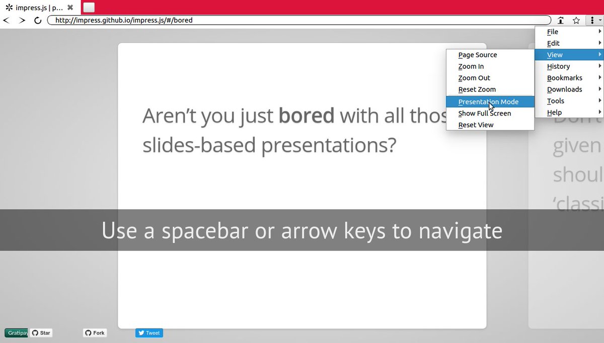 CrustaBrowser's tweet image. @CrustaBrowser&apos;s provides you a Full Screen Presentation Mode for stunning presentations with #impressjs #Presentation