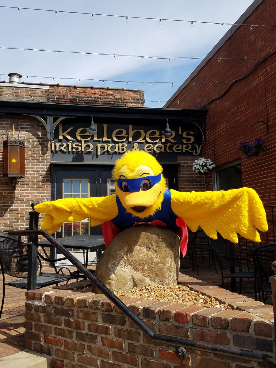 CFPApeoria's tweet photo. Super Quacky just flew into Kelleher's to get ready for next week's Duck Race Kickoff Party! Join us there on June 8 @ 7pm for BOGO ducks! https://t.co/RUwfZtp3ic