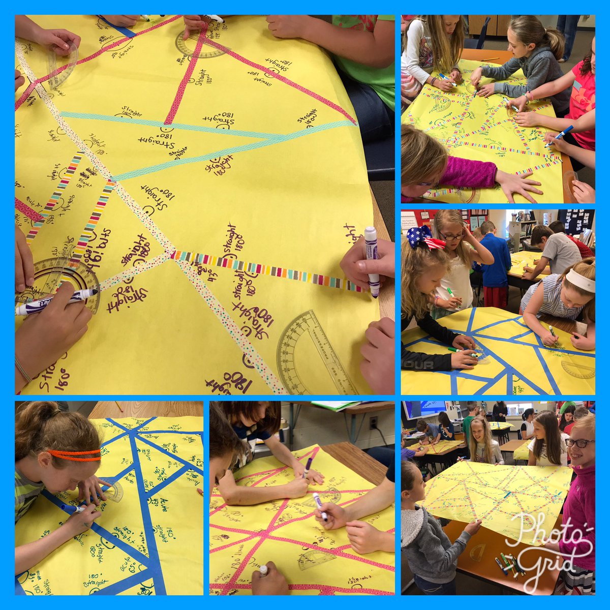 MT_Gr4's tweet photo. Measuring angles can be so much fun!! Great job persevering on a Friday morning! #tigerup #mathisfun #proveit #mathmatters #lderrypop https://t.co/bpaWNxO8yS