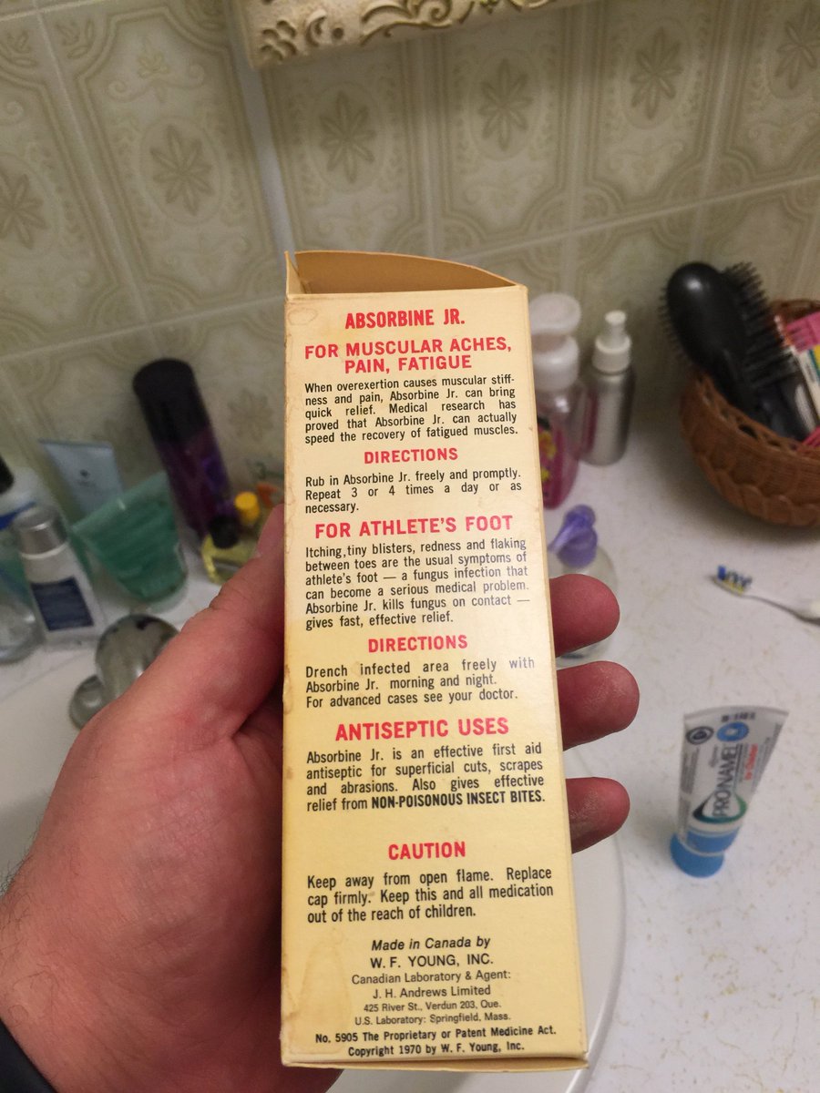 the_grainman's tweet photo. @absorbineJr I found this in my grandmas medicine cabinet. Is it still ok to use? 🤔 https://t.co/AD8UFoDzpq