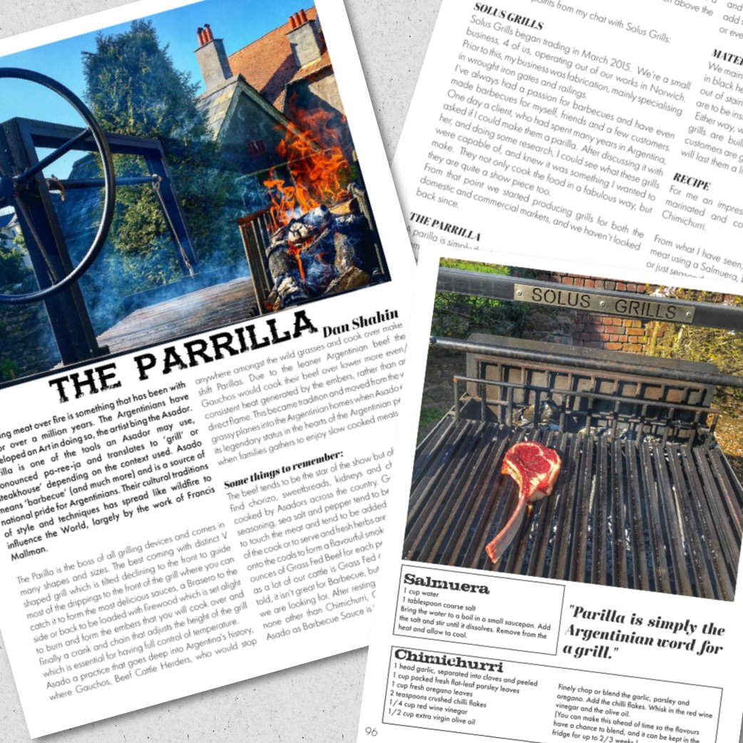 SolusGrills's tweet photo. Great to be in @UkbbqMag @DanielShahin. Read about us and why #parillas are so good! #argentinegrill #grill #asado https://t.co/QJaTBkr2q2 https://t.co/KIftLAlhNL
