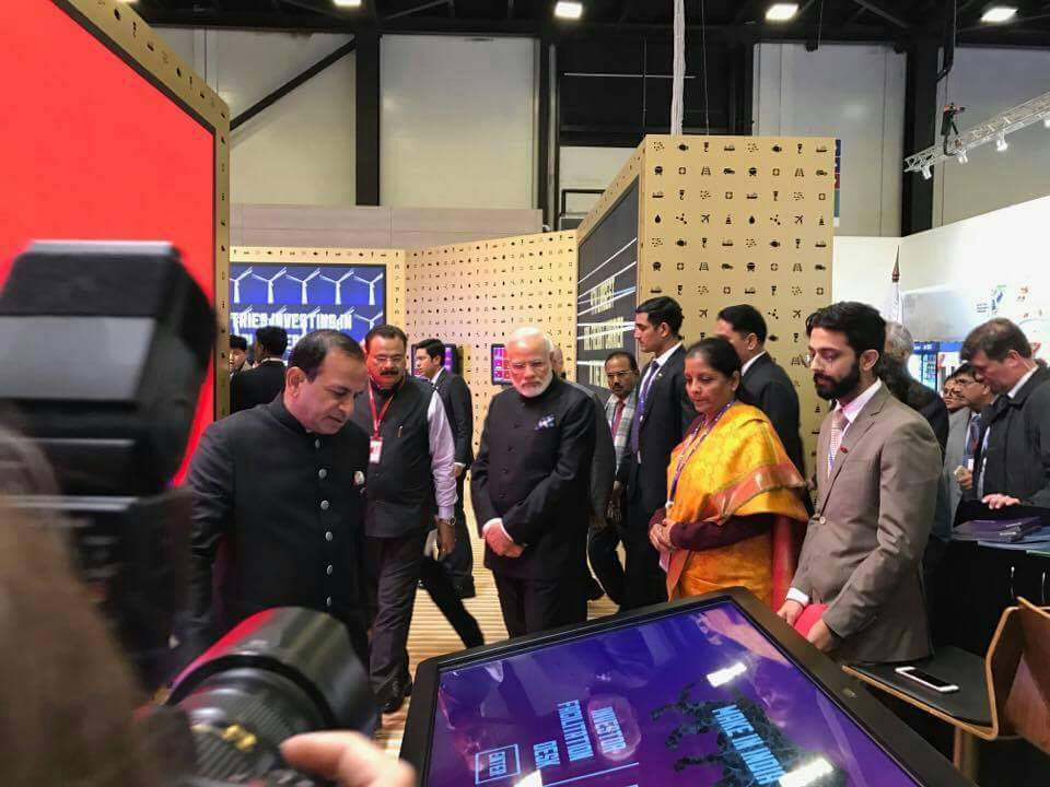 airnewsalerts's tweet photo. PM @NarendraModi accompanied by Union Minister @nsitharaman & #Assam Minister Chandra Mohan Patowary visit #MakeInIndia pavilion. https://t.co/b4TxA95Q3S