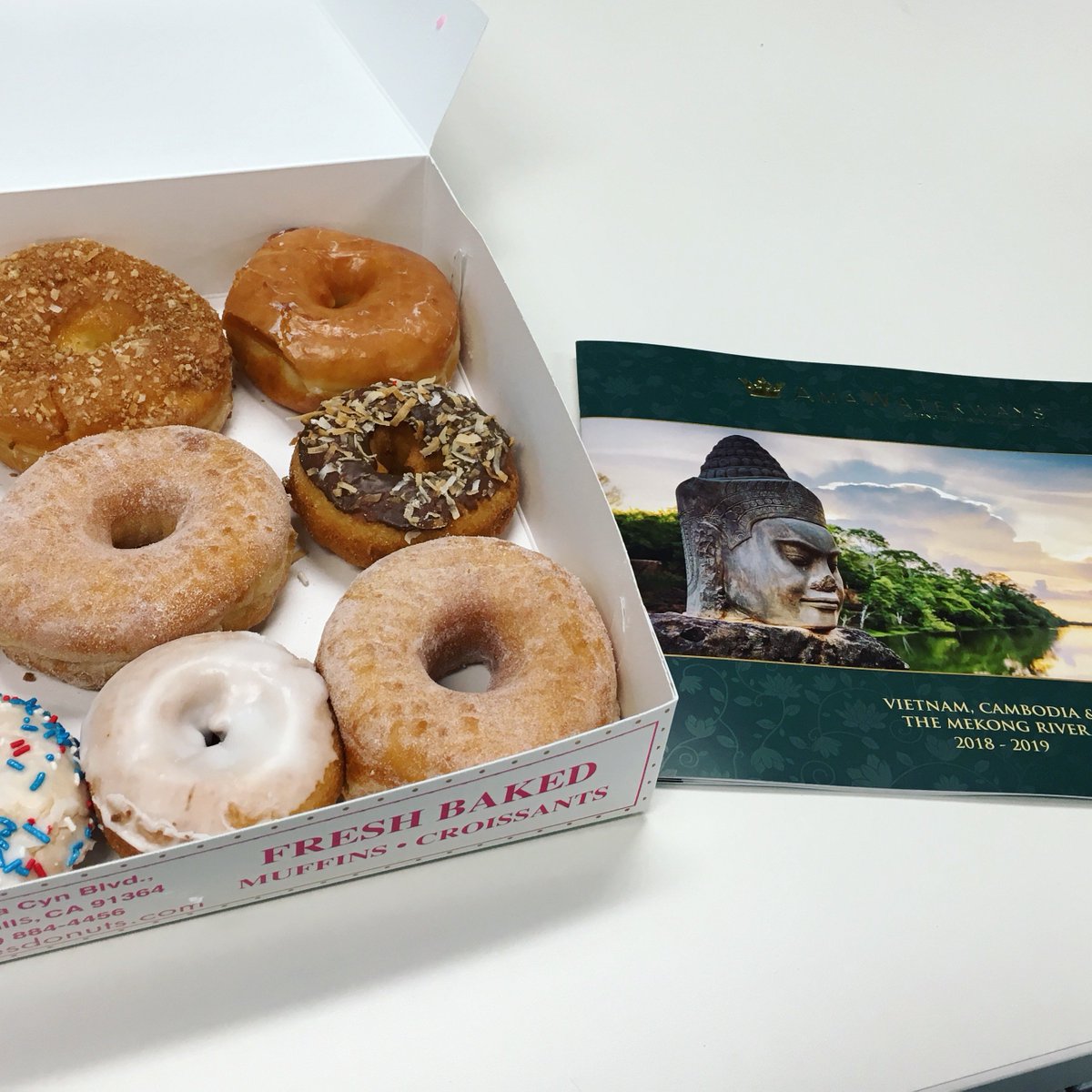 AmaWaterways's tweet image. We're sprinkling in a sneak peak of our brand-new Vietnam, Cambodia &amp;amp; the Mekong River Brochure, sailing your way soon! #NationalDonutDay