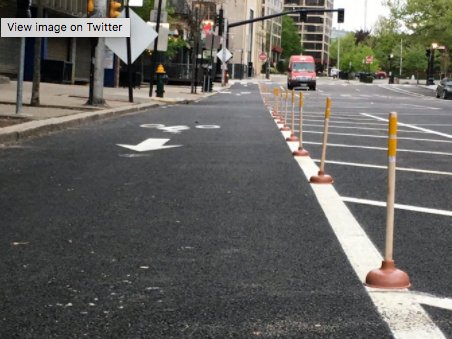 TRUsustain's tweet photo. Guerrilla Toilet Plunger Bike Lanes Are Officially a Trend https://t.co/x5PB9r23qr #BTWWBC https://t.co/CZTwnCSnxS