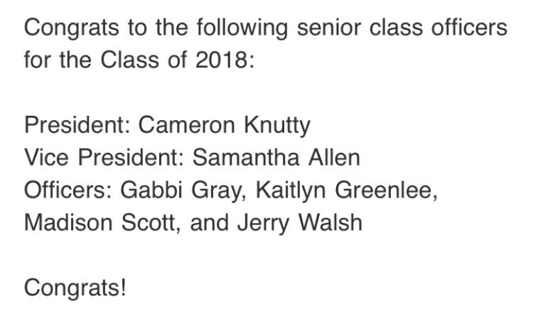 thsclassof218's tweet photo. Congrats to all of next year's senior class officers! https://t.co/r6VrDpwr4w