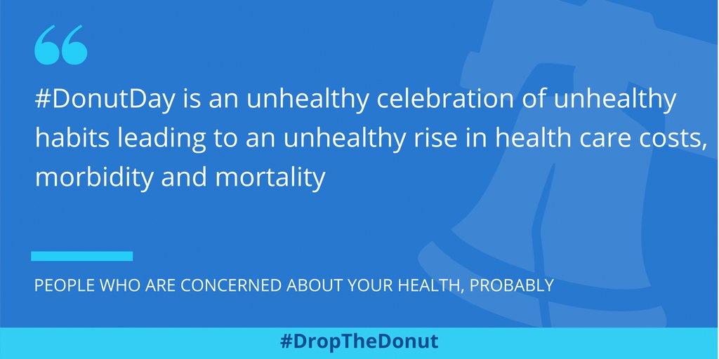 PHLPublicHealth's tweet photo. If you need shame to get out of that free donut line, here you go. #ICareAboutYou #ReallyIDo #DropTheDonut https://t.co/1Ejpn2282O