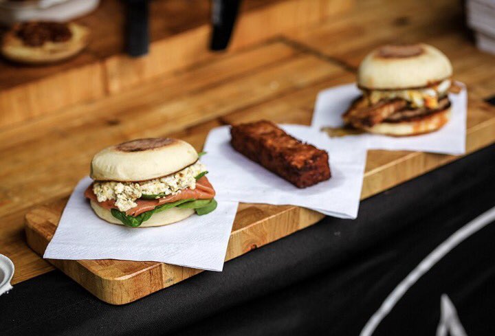 Super excited to be starting @vennstmarket this Saturday! Porky breakfast muffin, or smoked salmon, scrambled egg muffin or chorizo hash?!