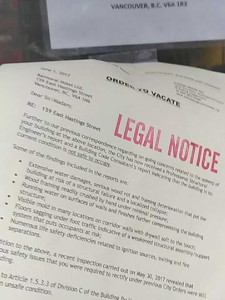 stopdisplacemnt's tweet photo. Balmoral tenants were just given a 10 day eviction notice. This situation was created by the city, which let the building fall apart. https://t.co/d3eguGbdDM