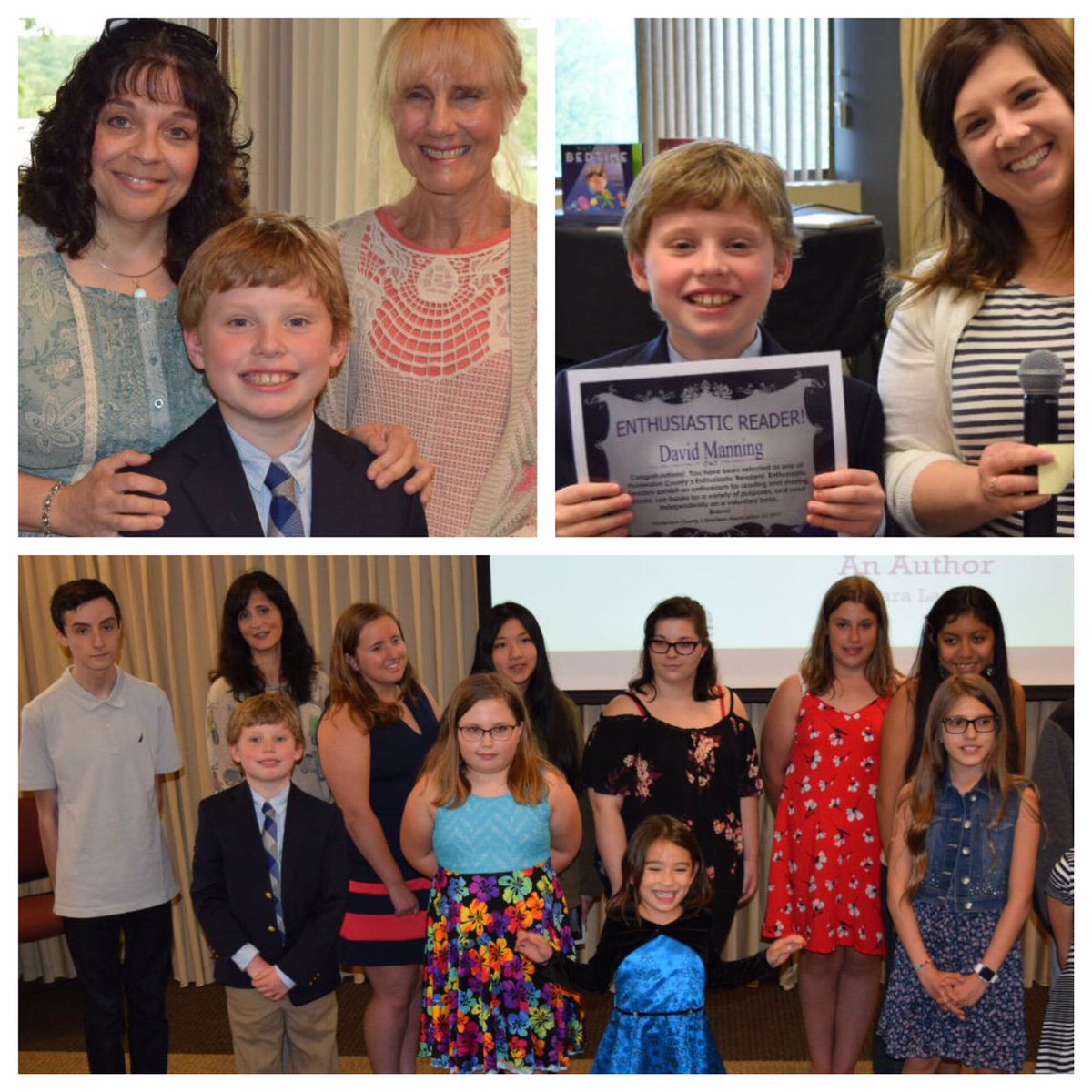 LibraryTES's tweet photo. Congratulations to David (in 2nd grade) and all of this year's winners of the Hunterdon County Enthusiastic Reader Award! 📚🎉 https://t.co/N7GQCpe5ag