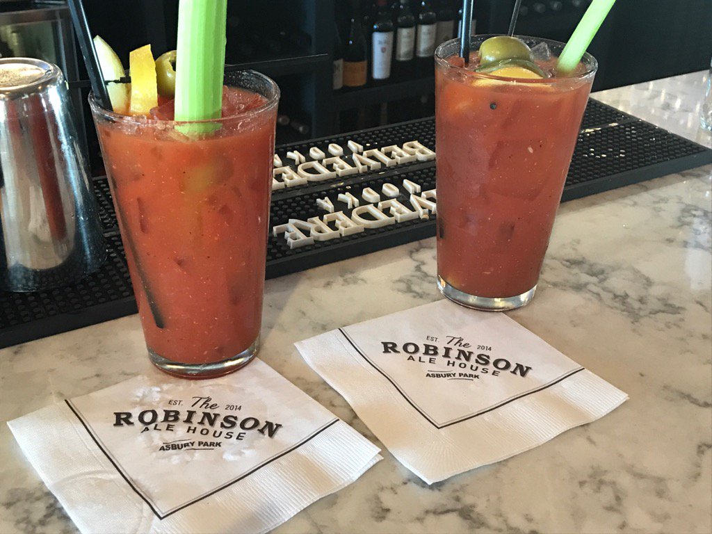 Jlaura727's tweet photo. Enjoying some delicious bloody marys @RobinsonAleHous on the boardwalk in Asbury Park, NJ https://t.co/oW1ppv703u