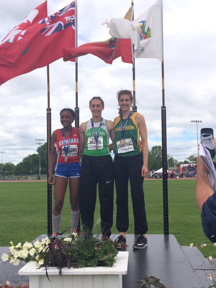 OFSAATrack's tweet photo. Alissa Melvin wins SG triple jump with 11.90, followed by Mkeisha Welcome and Tamara Grahovac. https://t.co/pZ7gtxYSUu
