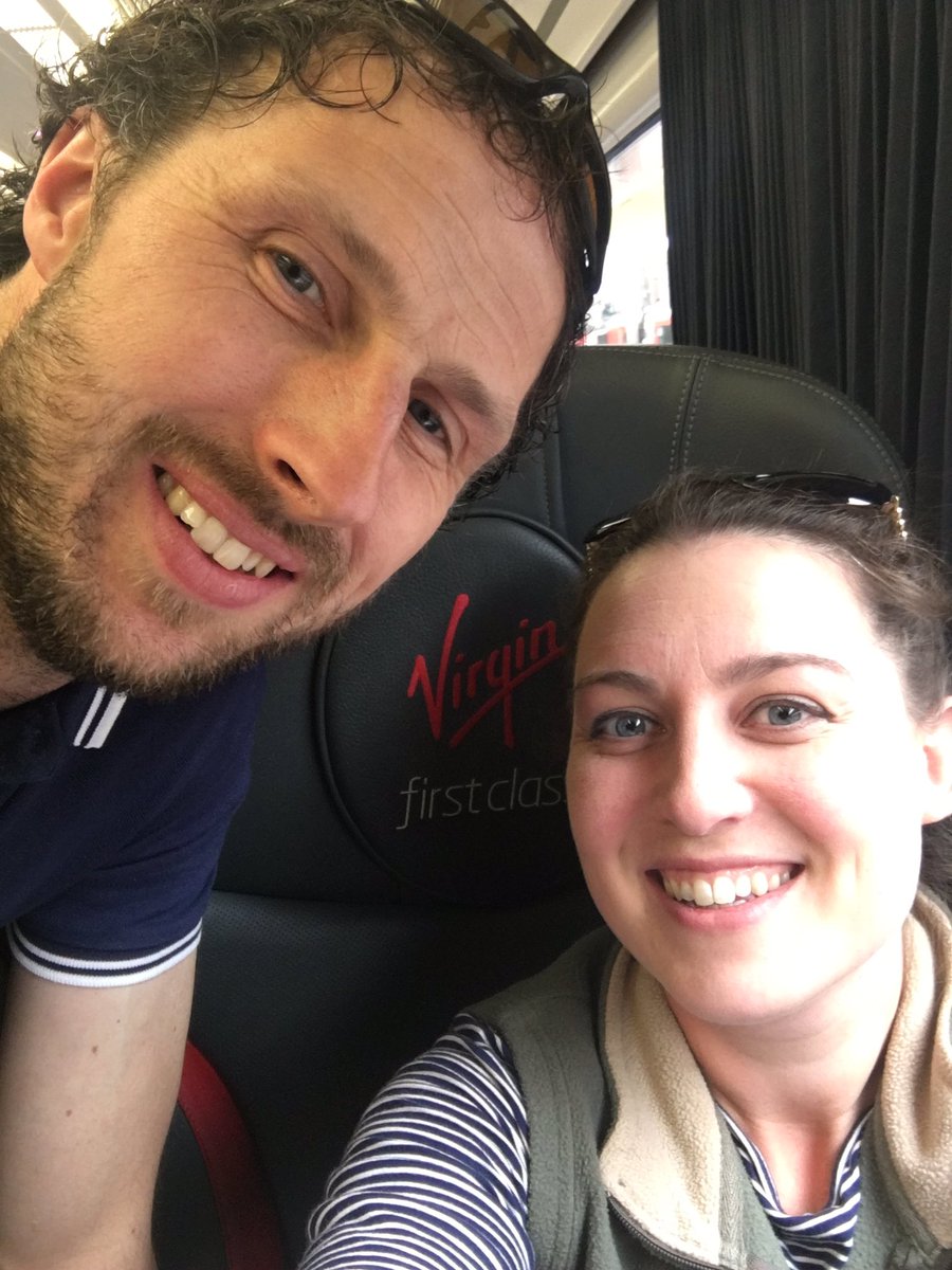 HarminisKate's tweet photo. @virgin_TrainsEC making use of our complimentary tickets #honeymoon! @virginatlantic see you soon!! https://t.co/caq1ltf0Q4
