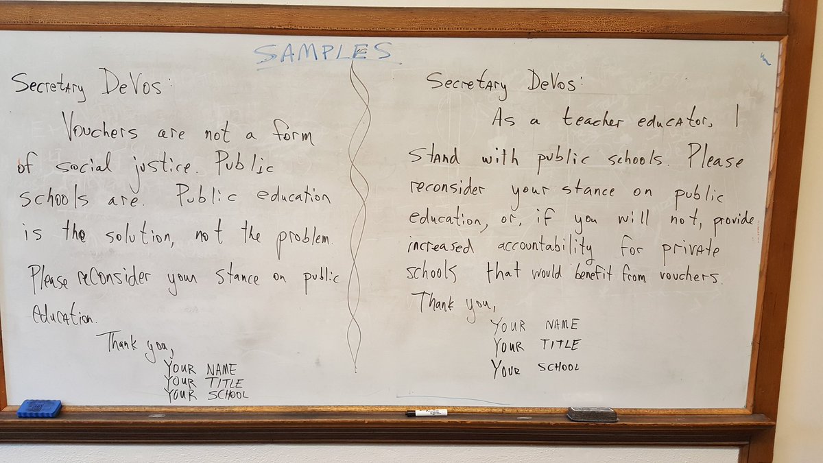 KristenSuchor's tweet photo. Postcard written to Sec DeVos.#publiceducation #novouchers  @CEEsocialjstce #CEE17 https://t.co/AUqjwtoLD6