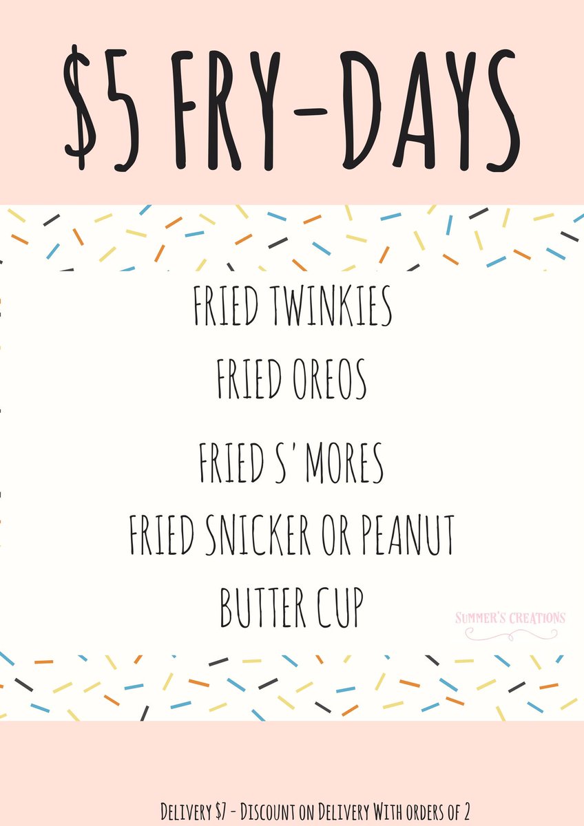 summerscreation's tweet photo. Don't forget about $5 Fry Days Y'all ❤️ https://t.co/DuwJGCaaPT