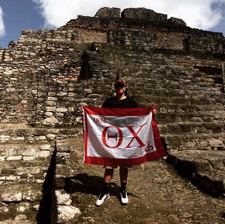 Theta Chi Fraternity (@thetachiihq) on Twitter photo Happy #FlagFriday from Joel Diedrich (Sigma/Oregon State 2019), pictured visiting the Chacchoben Ruins of Mexico <a href="/ThetaChiOSU/">Oregon St. Theta Chi</a> Happy #FlagFriday from Joel Diedrich (Sigma/Oregon State 2019), pictured visiting the Chacchoben Ruins of Mexico <a href="/ThetaChiOSU/">Oregon St. Theta Chi</a>