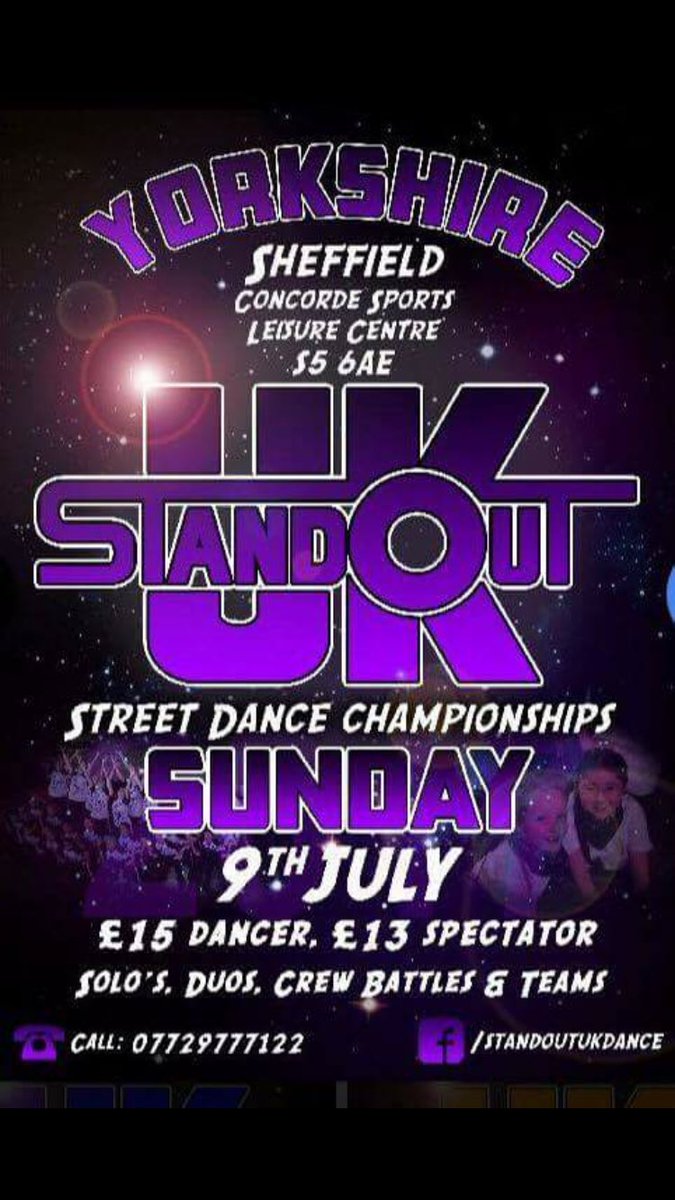 StandoutukDance's tweet photo. Here's our next event!! Get your tickets now #sheffield #dance #competition #standout https://t.co/AWPEDhFETF