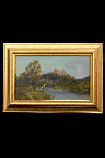 AlhambraAntique's tweet photo. "Alpine Castle Overlooking Village and River" Oil on Canvas by Gerolamo INDUNO (1825-1890) 
https://t.co/7rftQWXCmV 

#Paintings #FineArt https://t.co/aO4yMihEth