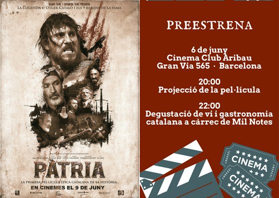 Cinedepatio's tweet photo. Consigue una entrada doble para el preestreno de @PatriaLlegenda, la 1a película épica catalana.
#Sorteo en https://t.co/TFj1Z4Qz4E #Pàtria https://t.co/thn938ZcmI