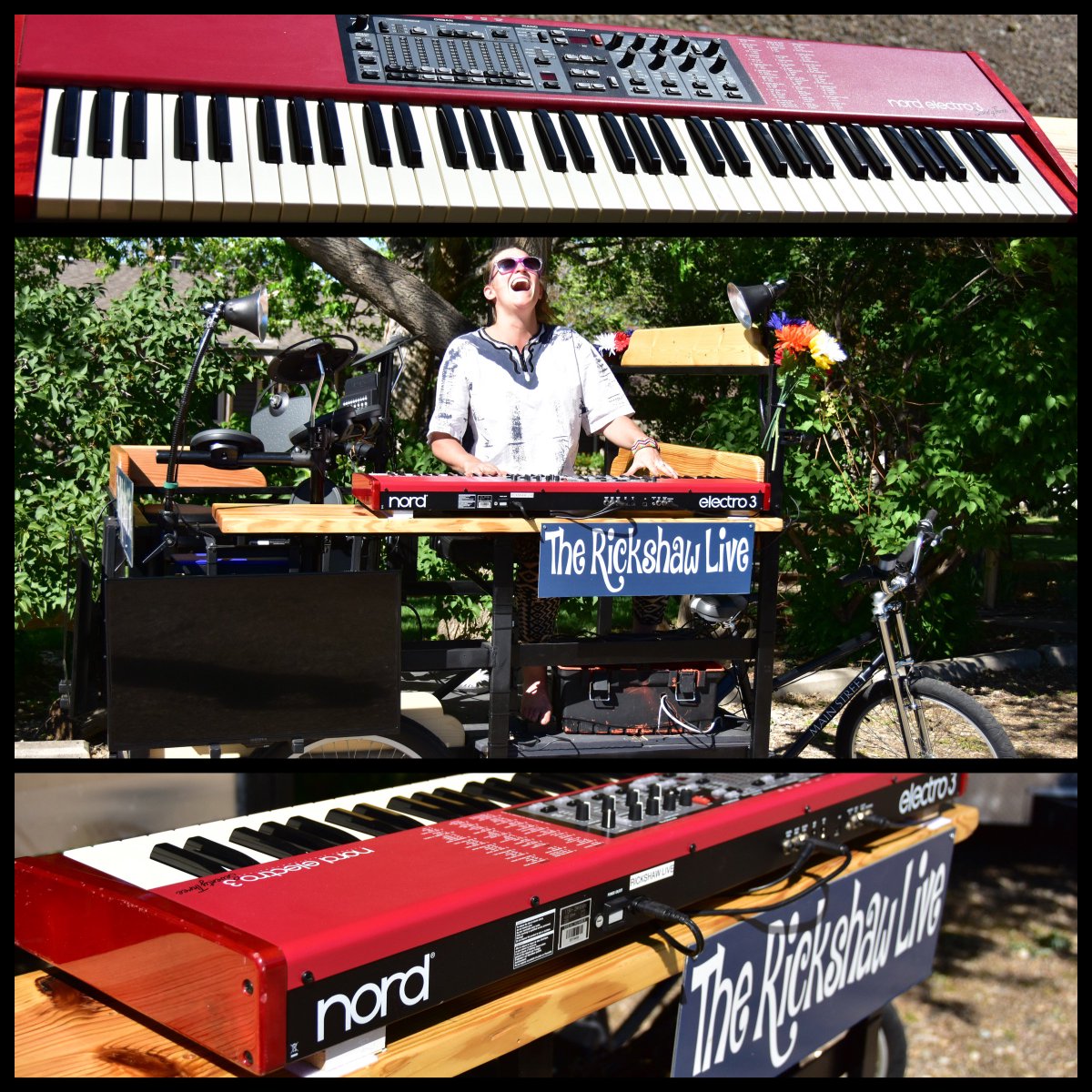theRickshawLive's tweet photo. Our very own #starshipcruiser & @EliseWunder pulling off a Stevie Wonder w the #InHouse @nordkeyboards #Electro3 #keyboard #nordmusic https://t.co/XSApVEJFvx