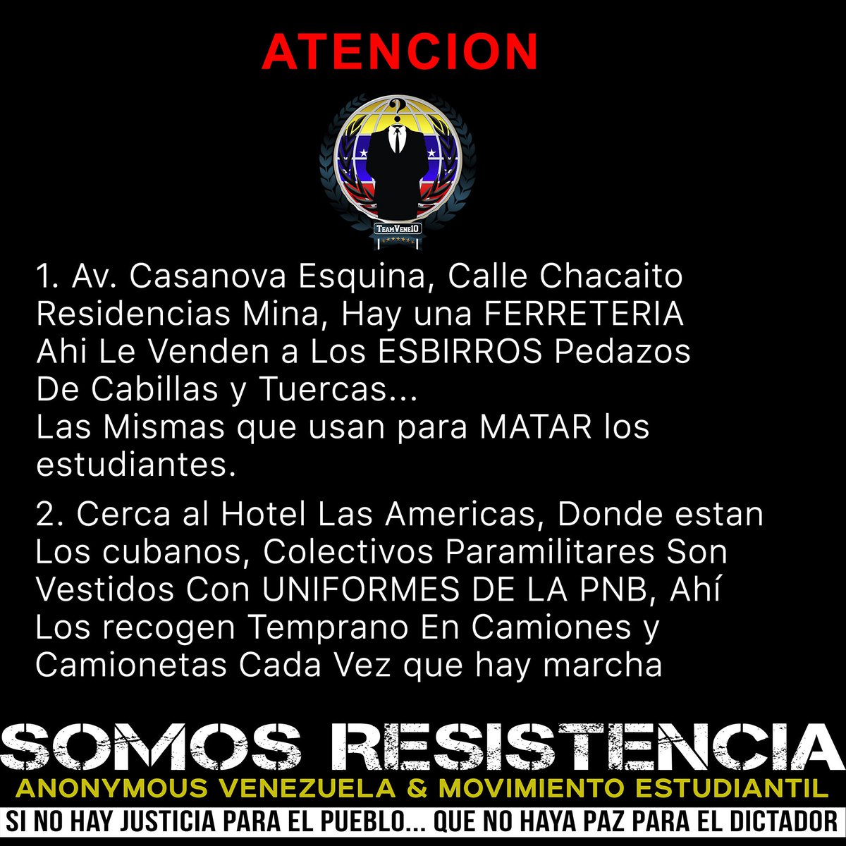 YourAnonVzla's tweet photo. OJO CON ESTO... #TeamVene10 https://t.co/b9aKmpN809