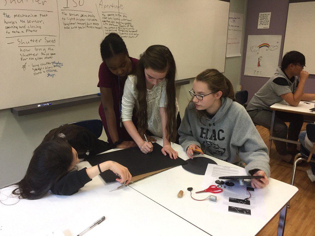 ACSRochester's tweet photo. RT @ACtparsons: @ACSRochester #MayTerm making mechanical #stroboscopes. https://t.co/UoHOovt3Jk